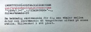 Silvertronic-20 typsnitt