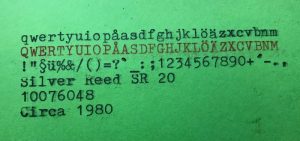 Silver Reed SR20 typsnitt