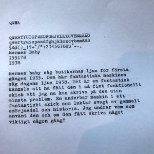 Hermes Baby 1938 textprov